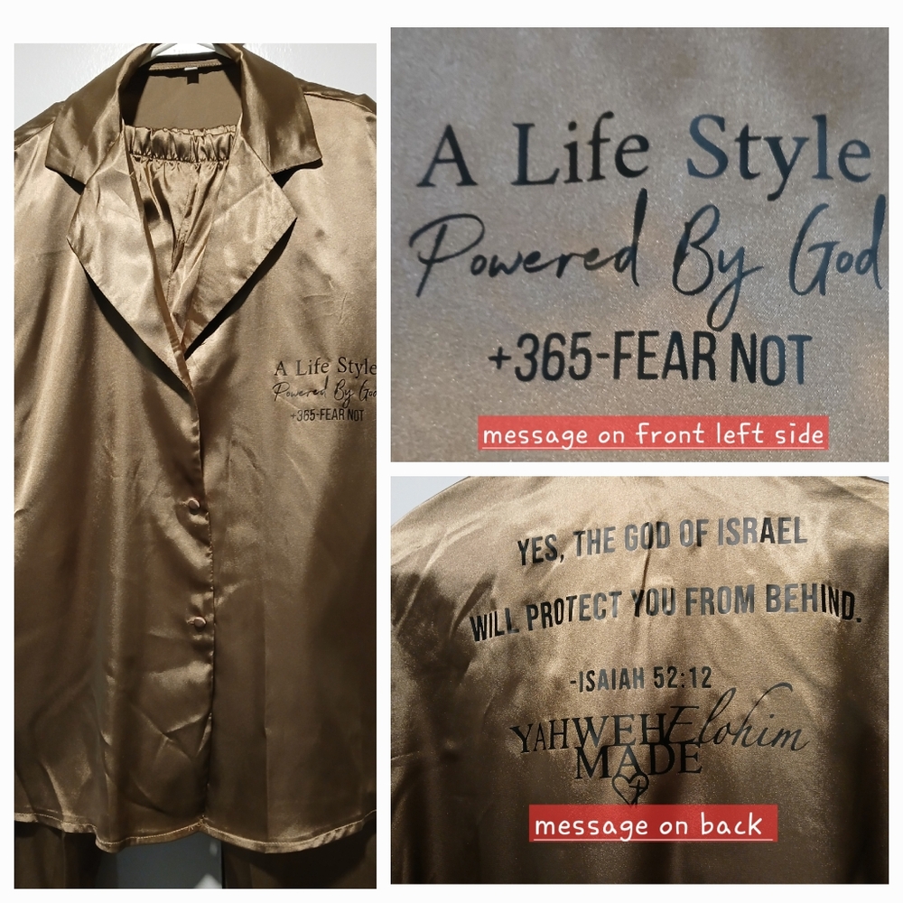 NWOT-Satin Inspirational Pajamas